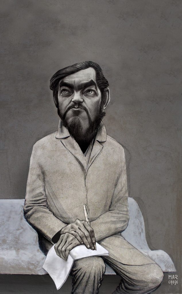 MARCELO MARCHESE. Julio Cortázar- RAYUELA: Lápiz y asfáltica sobre MDF