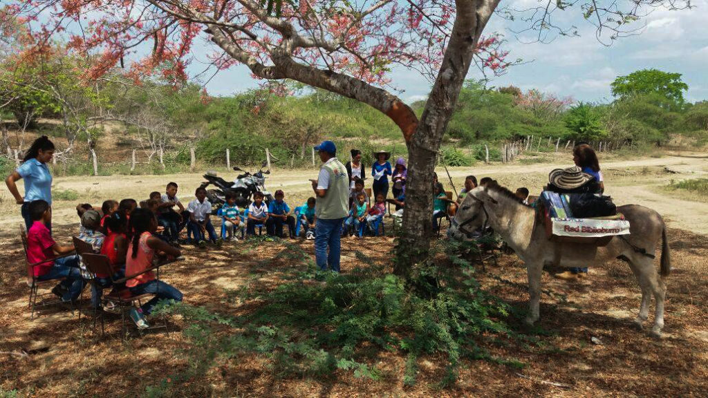 A la sombra de un árbol, Luis Soriano imparte clases