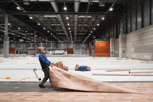 Foto "cortesía CAM"/ Construcción de hospital medicalizado en IFEMA. Madrid
